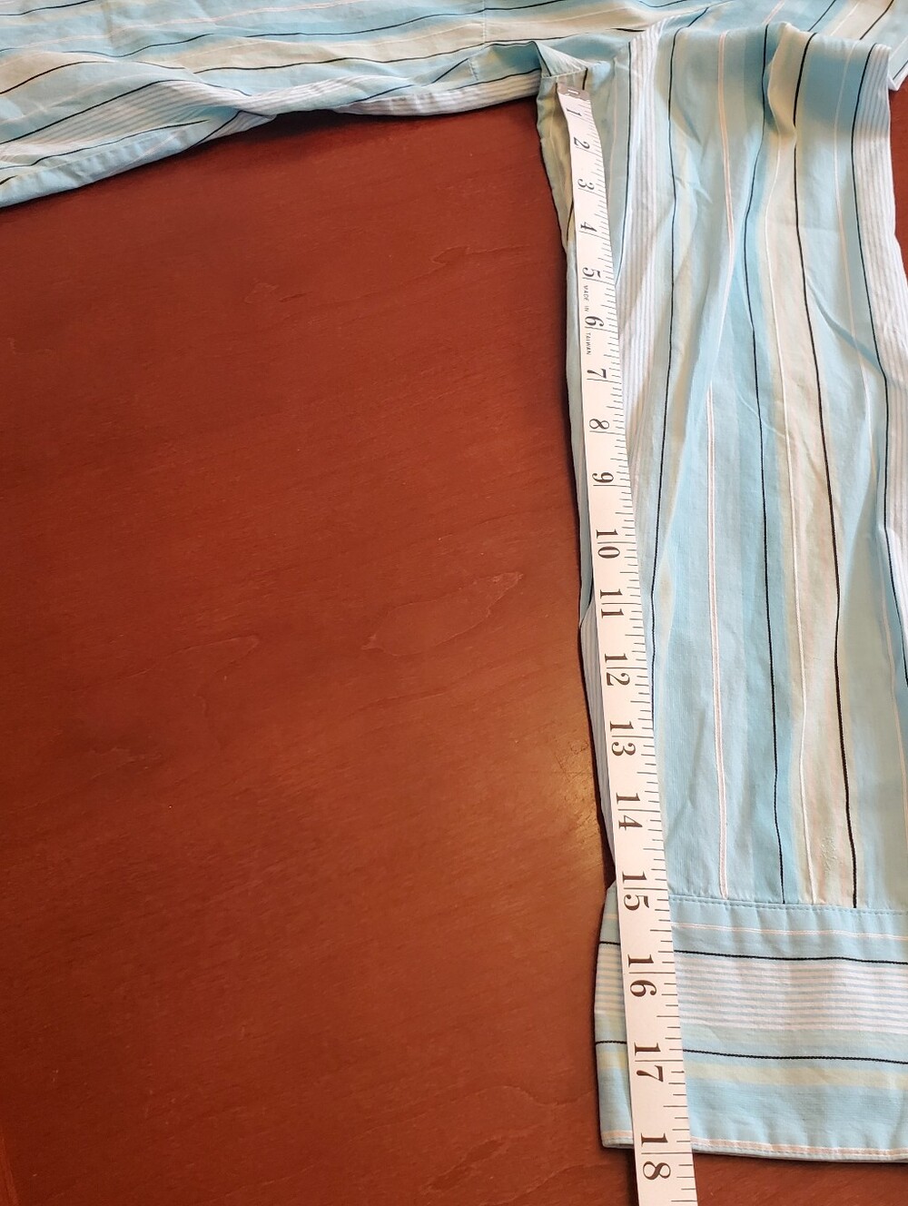 Ann Taylor LOFT 100% Cotton Blue and Aqua Striped Button-Down Shirt - Picture 7 of 8